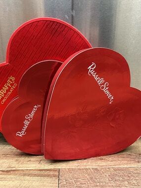 Russell Stover & Schraffts Red Heart Chocolate Boxes - Set of 3